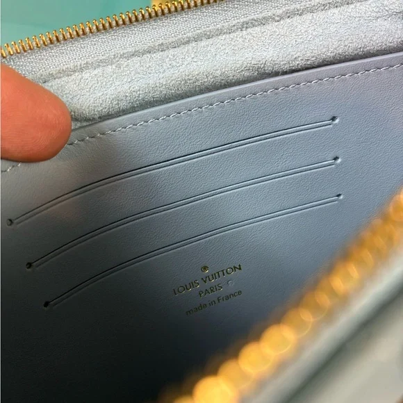 🚨SOLD🚨NWT Authentic Louis Vuitton Calfskin New Wave Blue Zipped Pochette - Picture 10 of 12